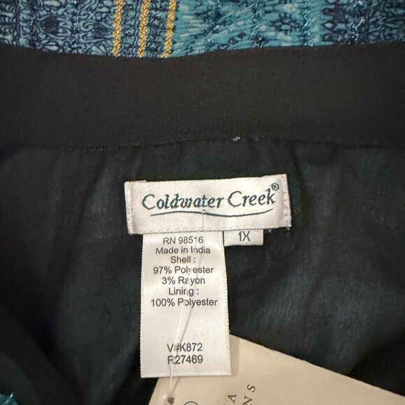 Coldwater Creek Blouse Women's 1X Button Up Metallic Textured Top Shirt NWT - Picture 8 of 11